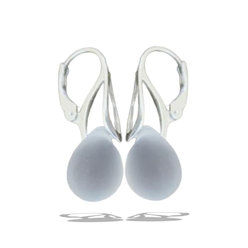 Wryhaul Meer Glas Ohrringe in Sterling Silber, Bezaubernde handgemachte Meer Glas Tropfen Ohrringe, Meer Glas Schmuck, Strand Ohrringe für Frauen Urlaub Handgemachte Ohrringe für Frauen (C) von Wryhaul