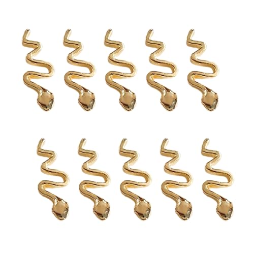 10 PCs Snake Nails Art Charm Multiple Color Nails Charme Snake Form Nägel Kunstdekoration Nägel Schmuckzubehör Accessoires von Wsdsgz