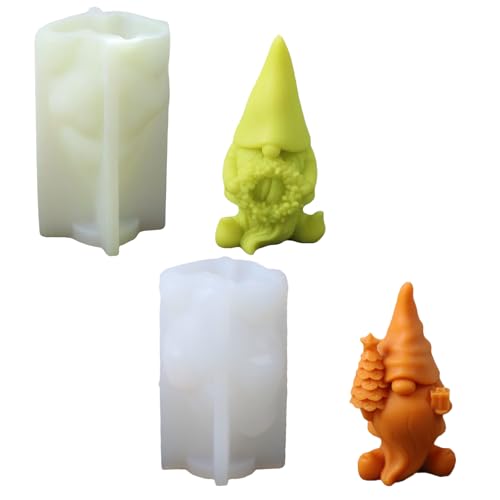 2x/set Santa Silikonform 3d Gnomes Kerzenform Oramentformen Seifenformen Backformen Für Weihnachtsdekorationen von Wsdsgz