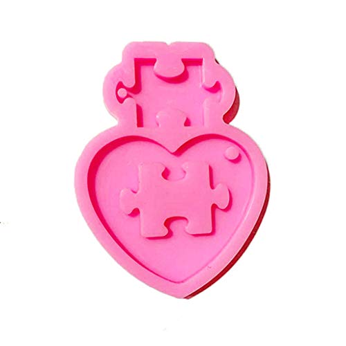 Autistisches Liebes Puzzle Harz Gussform Schimmel Herz Puzzle Anhänger Keychain Silikon Schimmelpilz Puzzle Epoxidharz Werkzeuge von Wsdsgz