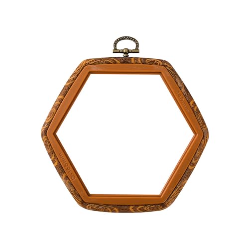 Hexagonal Stickerei Hoop Imitierter Holz Display Rahmen Sechseckiger Reifen Für Kunsthandwerk von Wsdsgz