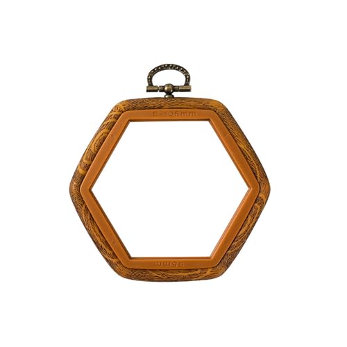 Hexagonal Stickerei Hoop Imitierter Holz Display Rahmen Sechseckiger Reifen Für Kunsthandwerk von Wsdsgz