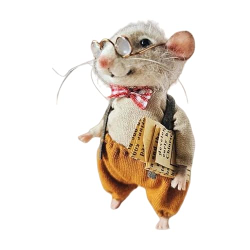 Wsdsgz Nadelfilz Maus Modell Weihnachts Cartoon Mäuse Aus Wollfilz Miniatur Figur Puppen Für Heimdekorationen Oder Mottopartys von Wsdsgz