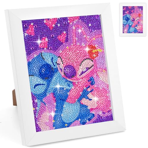 WuGU Diamond Painting Kinder Set, 5D DIY Diamant Painting Bilder Kinder mit Rahmen, Crystal Diamond Painting Basteln Mädchen Junge 6-12 Jahre Diamant Bilder Arts Craft für Home Wand Decor-23x18cm von WuGU