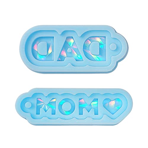 WuLi77 schmuckherstellung MOM DAD Keychain Silicone Epoxy Mold Ornament Pendant Crafting Mould for Father and Mother's Day von WuLi77
