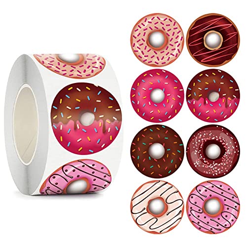 Wudaizhi 500 Pcs Donut Aufkleber Köstliche Dessertetiketten Aufkleber Für Kuchenbrot Back -Donut -Party -Dekoration von Wudaizhi