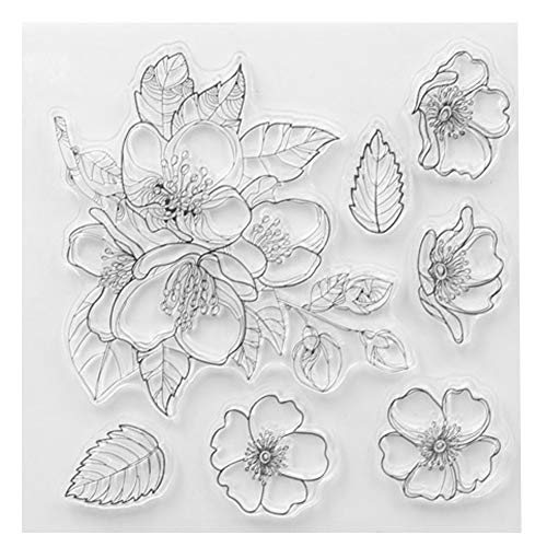 Wudaizhi Blumen Transparent Klare Silikonstempel-Set Für Scrapbooking/Fotoalbum Dekorative Stempel von Wudaizhi