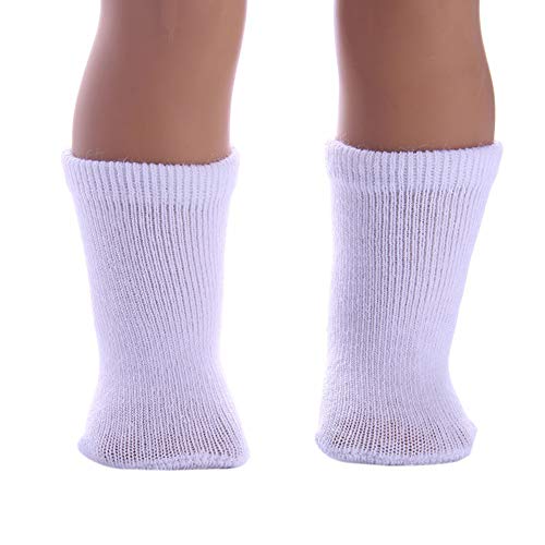 Wudaizhi 1 Paar Billige Weiße Socken Puppen -knöchelsocken Für 18 -Zoll -Sport -tragen -Kleidung Accessoires von Wudaizhi