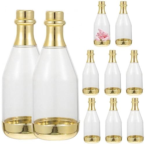 Wudaizhi 10 Pcs Mini -champagnerflaschen, Plastik Clear Candy Box Champagner Flaschenform -Box Party Geschenke Geschenke Für Hochzeitsbrautdusche, Babyparty, Weihnachten von Wudaizhi