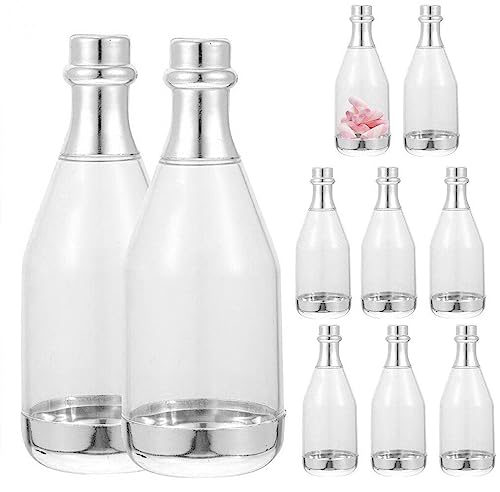 Wudaizhi 10 Pcs Mini -champagnerflaschen, Plastik Clear Candy Box Champagner Flaschenform -Box Party Geschenke Geschenke Für Hochzeitsbrautdusche, Babyparty, Weihnachten von Wudaizhi