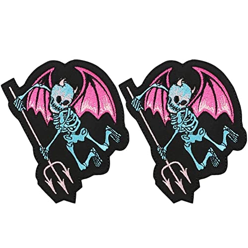 Wudaizhi 2pk Devil Sticked Stoff Aufkleber Punk Badge DIY Bügel -Patch -Accessoires von Wudaizhi