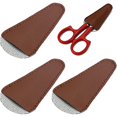 Wudaizhi 4 Pcs Schere Scheide Sicherheitsleder Lederschere Abdeckung Beschützer Nähen Schere Scheide Tragbare Augenbrauen Trimmen Schönheitswerkzeugschutzabdeckung von Wudaizhi