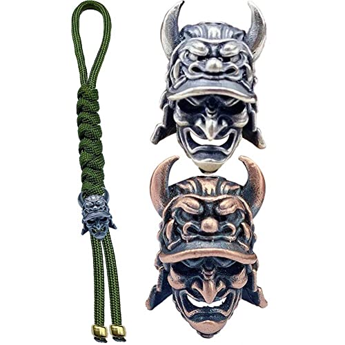 Wudaizhi Adler-Nasen-Samurai-Helm-Messer-Perlen gewebtes Paracord-Lanyard-Anhänger Outdoor EDC Regenschirm-Seil Messing DIY-Zubehör von Wudaizhi