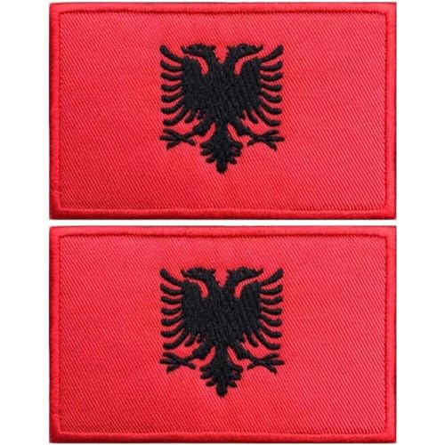 Wudaizhi Albanische Flagge Albanien Patches Armband Sticked Patch Hook & Loop Oder Bügeleisen Auf Stickereien Militärstreifen von Wudaizhi