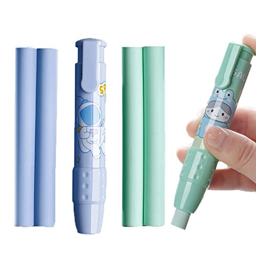 Wudaizhi Eraser Im Stift-Stil 2 Set Retractable Click Eraser Stift Mit 4pcs Nachfüllerasern Mechanischer Radiergitter Für Kinderstudenten Künstler Künstler von Wudaizhi