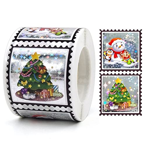 Wudaizhi Frohe Weihnachten Aufkleber 1 Roll Weihnachtsetiketten Aufkleber Selbstkleber Geschenk Tag Für DIY Geschenk Backpaket Umschlag Scrapbook von Wudaizhi