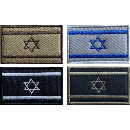 Wudaizhi Israel Flagge Aufnäher 4 Stück Israel Stickerei Aufnäher Israel Länderaufnäher Emblem mit Klettverschluss für Kleidung Hut Tasche Jeans von Wudaizhi