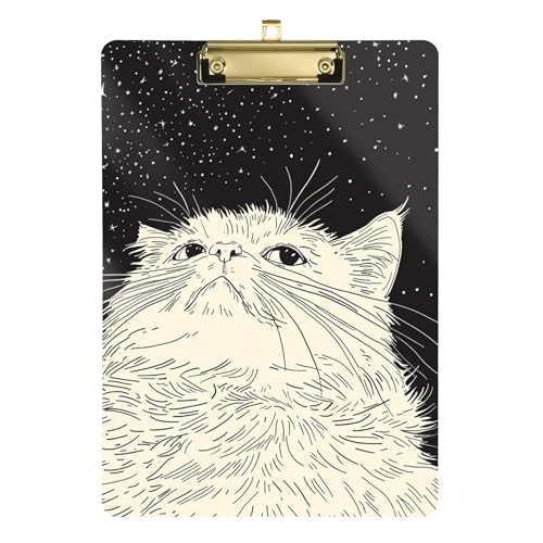 Aesthetic Ragdoll Cat Klemmbrett Ordner A4 Größe 31,8 x 22,9 cm Kunststoff-Klemmbrett mit niedrigem Profil-Clip für Krankenschwester Laborzubehör von Wudan