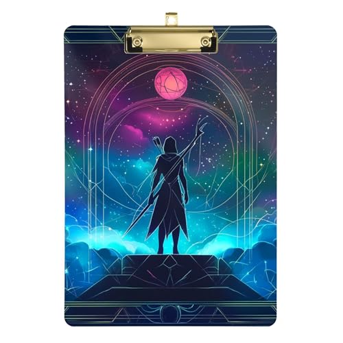 Archer Tarot-Klemmbrett-Mappe, A4, 31,8 x 22,9 cm, dickes Klemmbrett mit niedrigem Profil-Clip für Fußballtrainer, Bürobedarf von Wudan