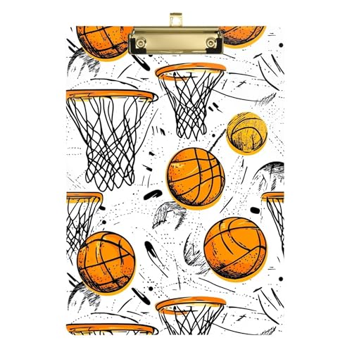 Basketball-Klemmbrett-Clips, A4-Größe, 31,8 x 22,9 cm, Ordner-Klemmbrett mit niedrigem Profil-Clip für Sozialarbeiter, Outdoor-Skizzieren, Weiß von Wudan