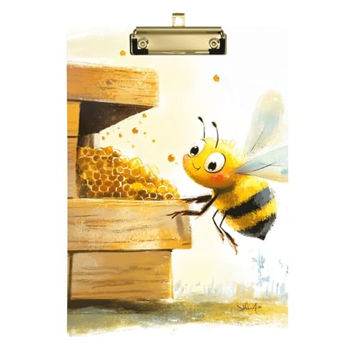 Bee Collecting Honey Beehive Klemmbretter A4 Größe 31,8 x 22,9 cm Klemmbrett Ordner mit niedrigem Profil-Clip für LKW-Fahrer, Mediziner von Wudan