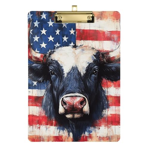 Buffalo Plaid USA Stars Patriotische Klemmbrettmappe 4. Juli, A4, 31,8 x 22,9 cm, Menü-Klemmbretter mit niedrigem Profil-Clip für Arzt, Büro, Meeting von Wudan