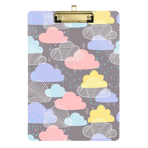 Color Art Cloud Klemmbrett-Mappe, A4, 31,8 x 22,9 cm, Ordner-Klemmbrett mit flachem Profil-Clip für Trainer, Klassenzimmer von Wudan