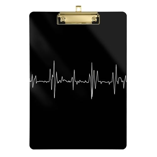 Elektrokardiogramm Acryl-Klemmbretter A4, 31,8 x 22,9 cm, Menü-Klemmbretter mit niedrigem Profil-Clip für Beobachtungsaufzeichnung, Coaching, Handel von Wudan