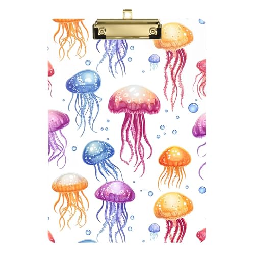 Funny Jellyfish Klemmbrett-Mappe, A4, 31,8 x 22,9 cm, Ordner-Klemmbrett mit niedrigem Profil-Clip für Polizei-Elementare von Wudan