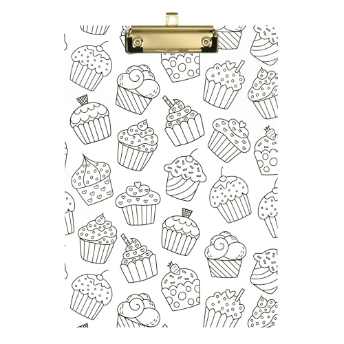 Klemmbrett für Cupcakes, A4, 31,8 x 22,9 cm, Schwarz / Weiß von Wudan