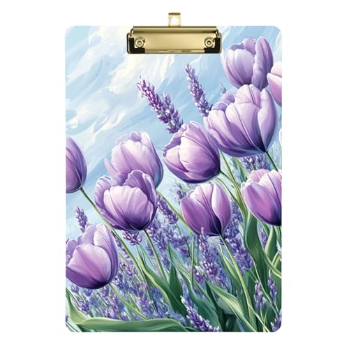 Klemmbrett mit Blumenmuster, A4, 31,8 x 22,9 cm, Kunst-Klemmbrett mit flachem Profil-Clip für Krankenschwestern, Bürobedarf von Wudan