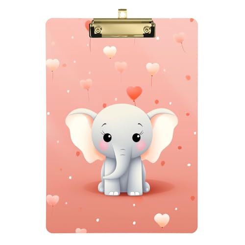 Love Balloon Cute Elephant Orange Clip Boards A4 Size 31.8 cm x 22.9 cm Menu Clipboards with Low Profile Clip for Observation Recorder Laboratory Accessories von Wudan