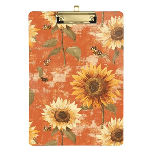 Rustikale Sonnenblumen-Klemmbrett-Clips, A4, 31,8 x 22,9 cm, für Softball-Trainer, Apotheke von Wudan