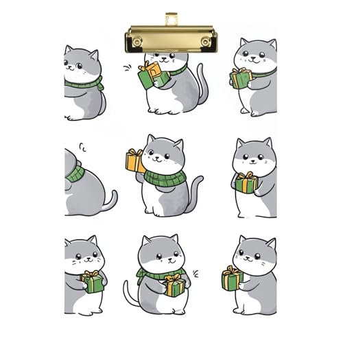 St.Patrick's Cats Klemmbrett-Mappe, A4, 31,8 x 22,9 cm, Klemmbrett mit niedrigem Profil-Clip für Arzt, Outdoor, Skizzieren, Grün von Wudan