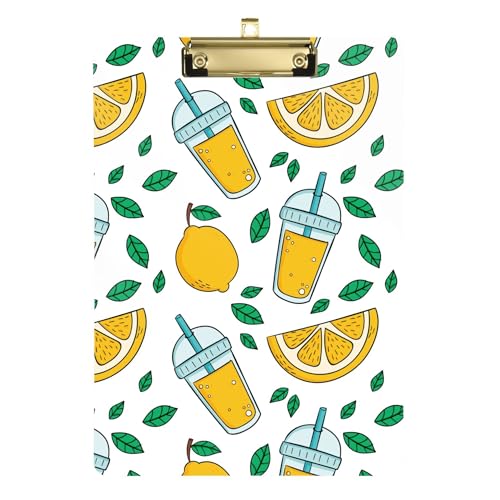 Summer Lemonades Ordner mit Klemmbrett, A4, 31,8 x 22,9 cm, Kunststoff-Klemmbrett mit niedrigem Profil-Clip für LKW-Fahrer, Büro, Meeting von Wudan