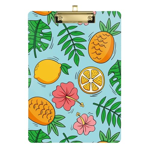 Summer Lemons Klemmbrett-Mappe, A4, 31,8 x 22,9 cm, Metall-Klemmbretter mit niedrigem Profil-Clip für Krankenschwestern, Outdoor-Skizzieren von Wudan