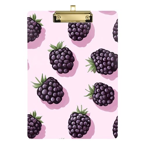 Sweet Blackberries Fruit Blush Acryl-Klemmbrett A4 Größe 31,8 x 22,9 cm Jobsite Klemmbrett mit niedrigem Profil Clip für Krankenhaus- und Medizinunternehmer von Wudan