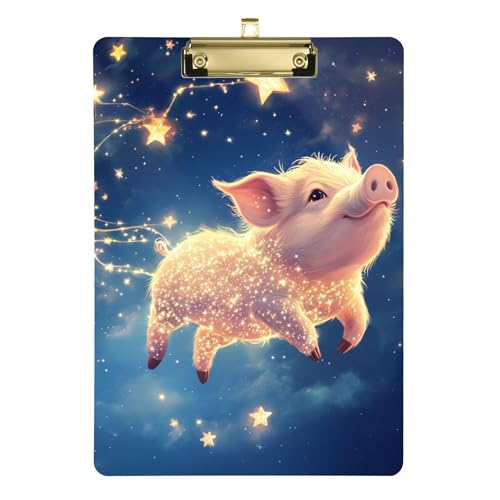 Sweet Miniature Pig Klemmbrett-Mappe, A4, 31,8 x 22,9 cm, transparentes Klemmbrett mit niedrigem Profil-Clip für LKW-Fahrer, Büro, Meeting von Wudan