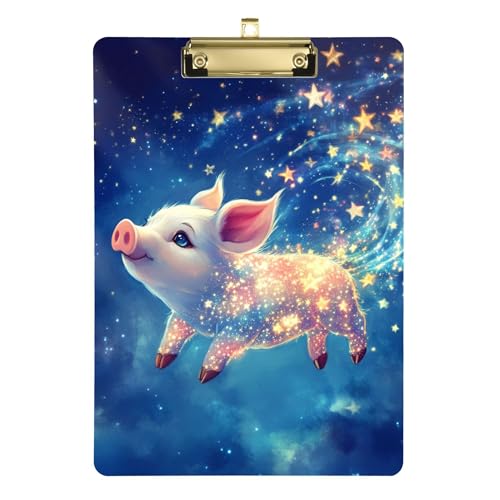 Sweet Miniature Pig Ordner mit Klemmbrett, A4, 31,8 x 22,9 cm, transparentes Klemmbrett mit niedrigem Profil-Clip für Volleyball-Trainer, Outdoor-Skizzieren von Wudan