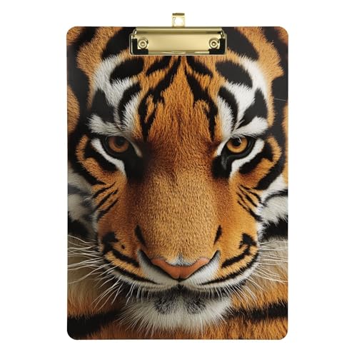 Tigers Klemmbrett mit Hautstruktur, A4, 31,8 x 22,9 cm, dickes Klemmbrett mit niedrigem Profil-Clip für Volleyball-Trainer, Apotheke von Wudan