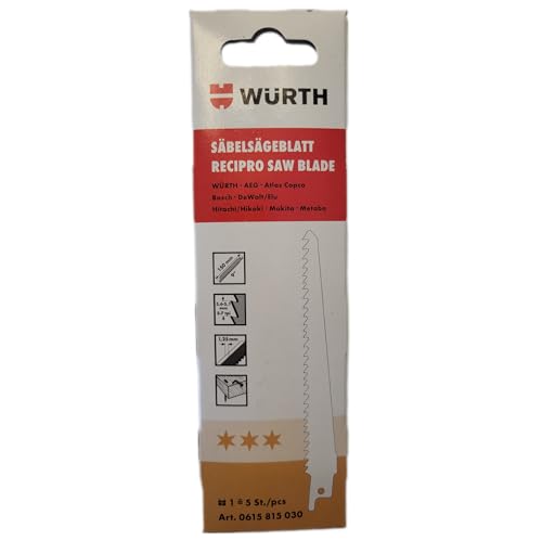 Würth Säbelsägeblatt Holz, 5 Stück, drei Sterne, Länge= 150mm, (0615815030) von Würth