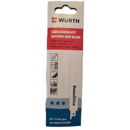 Würth Säbelsägeblatt Metall, 5 Stück, drei Sterne, Länge= 150mm, (0615915029) von Würth