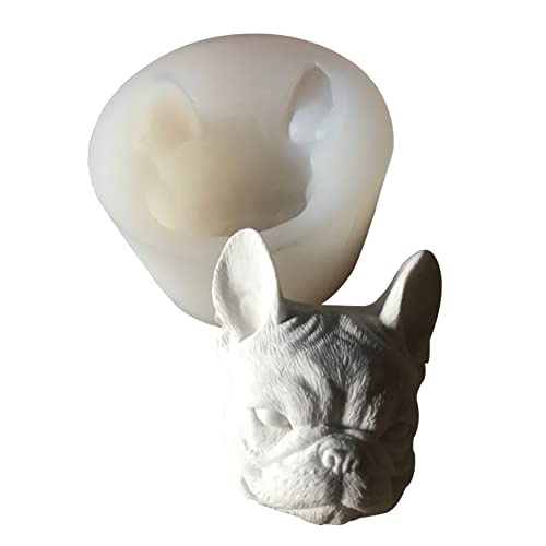 Wugebud 1 x 3D-Silikonform mit französischer Bulldogge, zum Selbermachen, Backen, Eiswürfel, Kuchen, Schokolade, Dekoration, Gips, Fondant, Süßigkeiten, Kerzen, Seife, Gastgeschenke von Wugebud