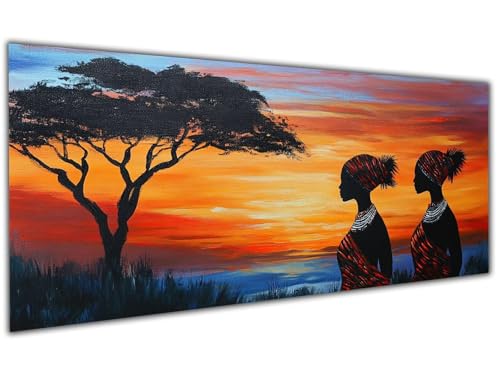 5D Diamond Painting Erwachsene Afrika, Diamond Painting Zubehör Woman Diamond Painting XXL, DIY Vollbohrer Diamant Painting Stickerei Set Kreuzstich, Diamond Painting für Zimmer Deko 30x60cm-LL135 von Wuleogxi