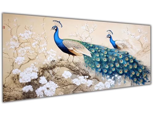 5D Diamond Painting Erwachsene Blumen, Diamond Painting Zubehör Peacock Diamond Painting XXL, DIY Vollbohrer Diamant Painting Stickerei Set Kreuzstich, Diamond Painting für Zimmer Deko 90x180cm-LL162 von Wuleogxi