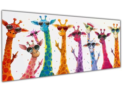 5D Diamond Painting Erwachsene Bunt, Diamond Painting Zubehör Giraffe Diamond Painting XXL, DIY Vollbohrer Diamant Painting Stickerei Set Kreuzstich, Diamond Painting für Zimmer Deko 30x60cm-LL116 von Wuleogxi