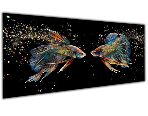 5D Diamond Painting Erwachsene Goldfisch,Diamond Painting Zubehör Colorful Diamond Painting XXL,DIY Vollbohrer Diamant Painting Stickerei Set Kreuzstich,Diamond Painting für Zimmer Deko 60x120cm-LL932 von Wuleogxi