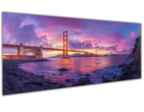 5D Diamond Painting Erwachsene Kinmen, Diamond Painting Zubehör Bridge Diamond Painting XXL, DIY Vollbohrer Diamant Painting Stickerei Set Kreuzstich, Diamond Painting für Zimmer Deko 30x60cm-LL84 von Wuleogxi