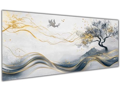 5D Diamond Painting Erwachsene Kunst, Diamond Painting Zubehör Tree Diamond Painting XXL, DIY Vollbohrer Diamant Painting Stickerei Set Kreuzstich, Diamond Painting für Zimmer Deko 30x60cm-LL122 von Wuleogxi