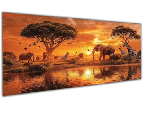 5D Diamond Painting Erwachsene Landschaft,Diamond Painting Zubehör Elephant Diamond Painting XXL,DIY Vollbohrer Diamant Painting Stickerei Set Kreuzstich,Diamond Painting Zimmer Deko 90x180cm-LL141 von Wuleogxi